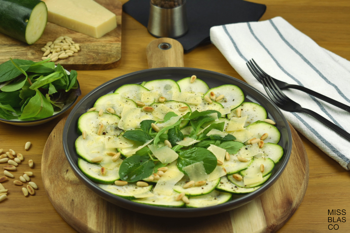 Zucchini Carpaccio with parmesan cheese
