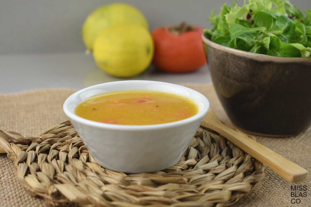 Persimmon Mustard Vinaigrette in a bowl